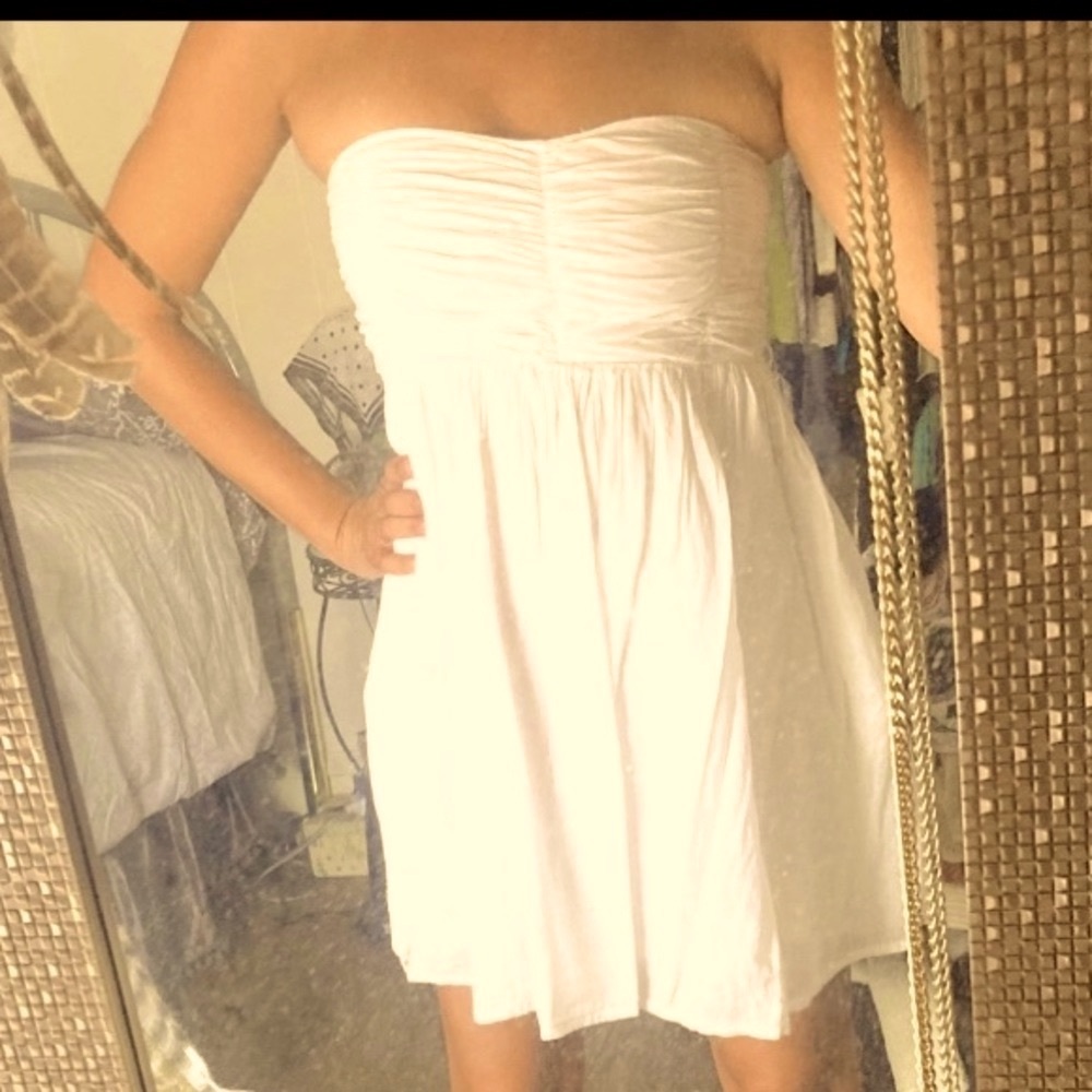 Zara ruched strapless mini dress